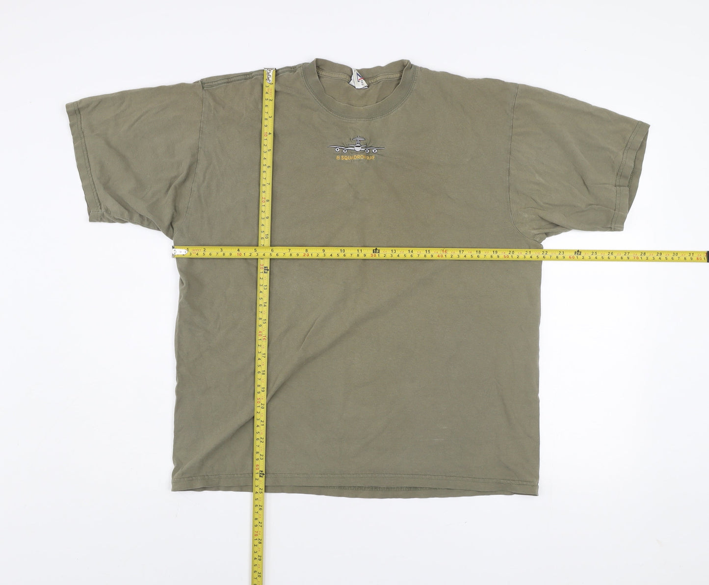 Jerzees Men's Khaki Crew Neck Short Sleeve Graphic T-Shirt L