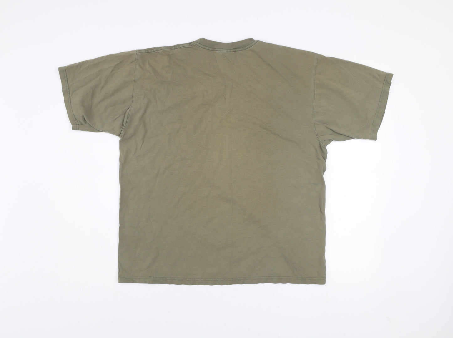 Jerzees Men's Khaki Crew Neck Short Sleeve Graphic T-Shirt L