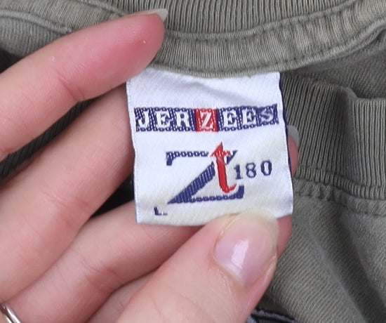 Jerzees Men's Khaki Crew Neck Short Sleeve Graphic T-Shirt L