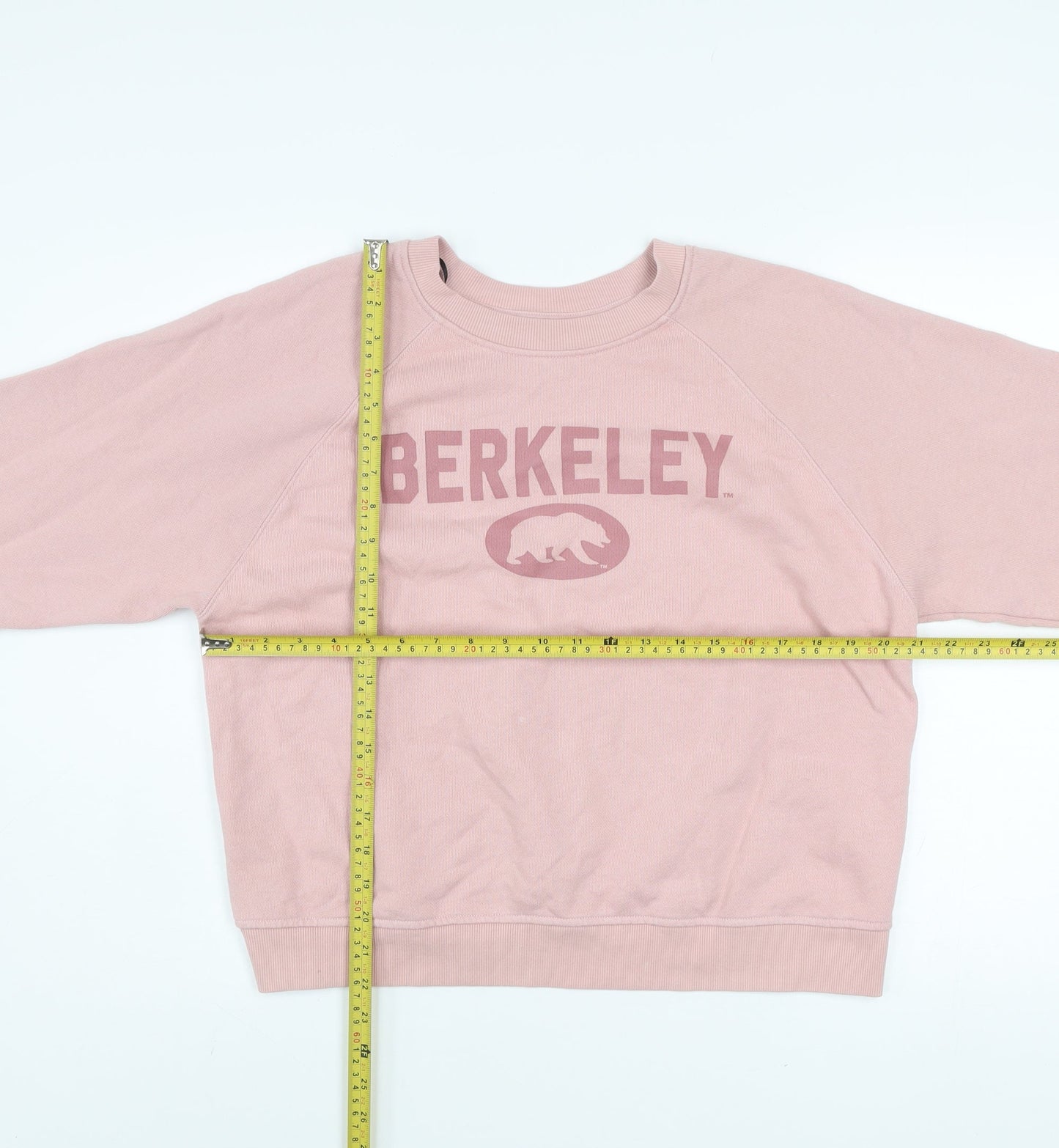 H&M Divided Women Pink Berkeley Pullover Sweatshirt Size 12 Cotton