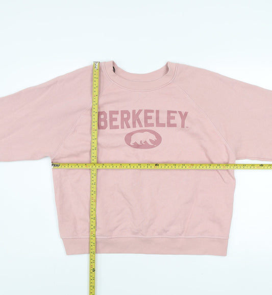 H&M Divided Women Pink Berkeley Pullover Sweatshirt Size 12 Cotton