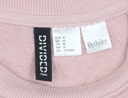 H&M Divided Women Pink Berkeley Pullover Sweatshirt Size 12 Cotton