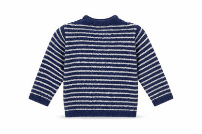 Marks and Spencer Unisex Baby Blue Striped Knit Jumper 12-18 Months