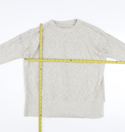 Fat Face Women Grey Cotton Blend Chunky Knit Jumper Size 18