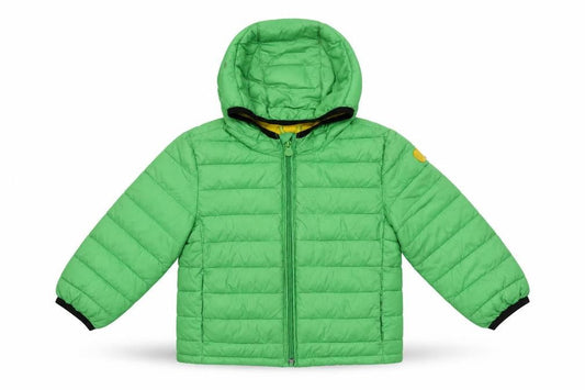 Front view of Baby Gap unisex green 18-24 months hooded puffer jacket