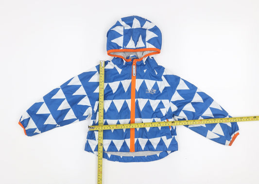 Muddy Puddles Blue Waterproof Hooded Rain Coat Jacket 12-18 Months