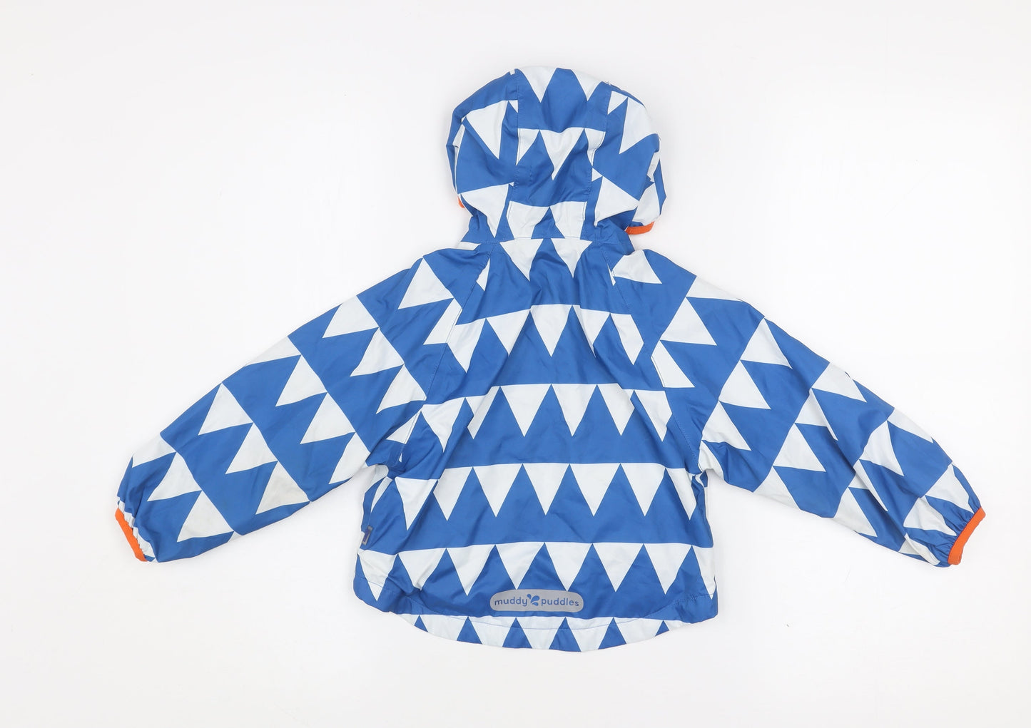 Muddy Puddles Blue Waterproof Hooded Rain Coat Jacket 12-18 Months