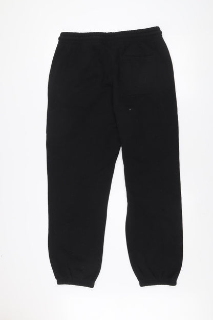 H&M Women’s Black Jogger Trousers Size 12 Cotton Blend Relaxed Fit