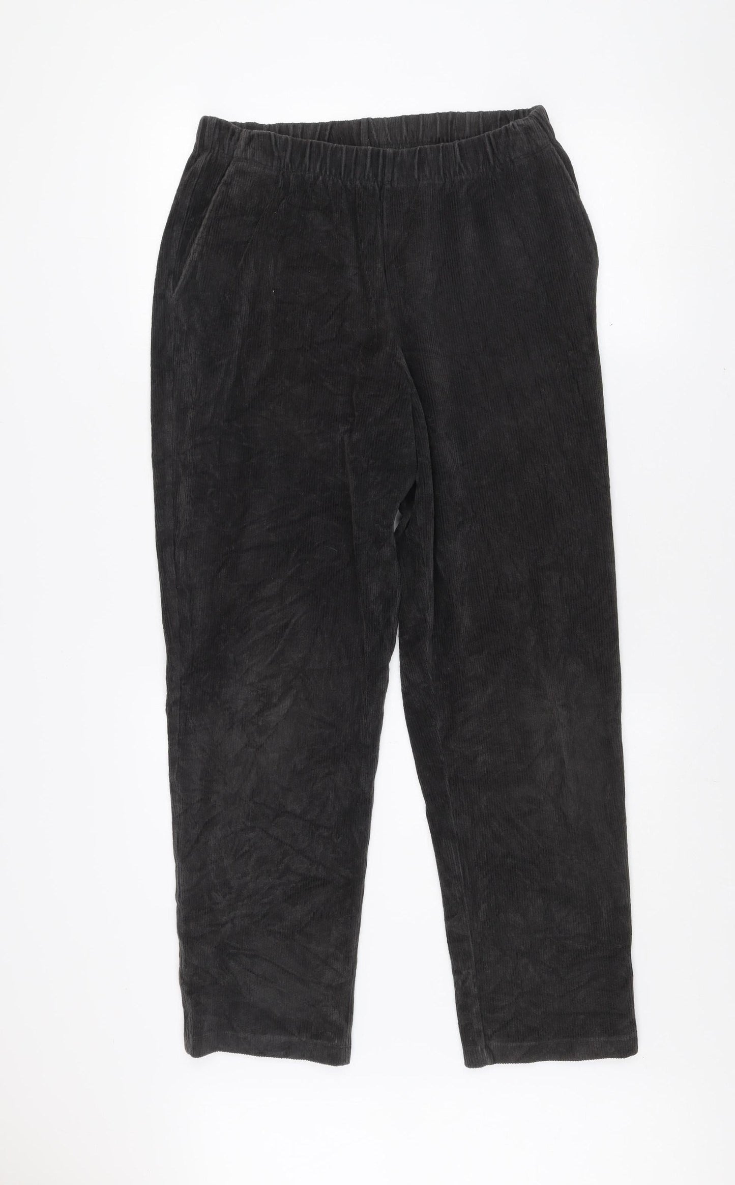 Mens UK Size M Lands' End Regular Fit Casual Black Trousers