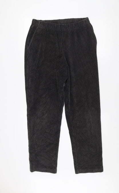 Mens UK Size M Lands' End Regular Fit Casual Black Trousers
