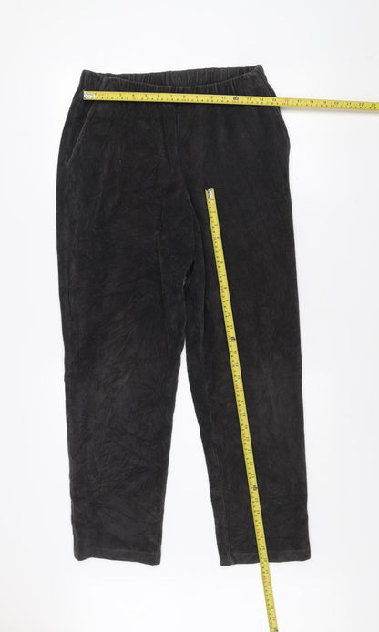 Mens UK Size M Lands' End Regular Fit Casual Black Trousers