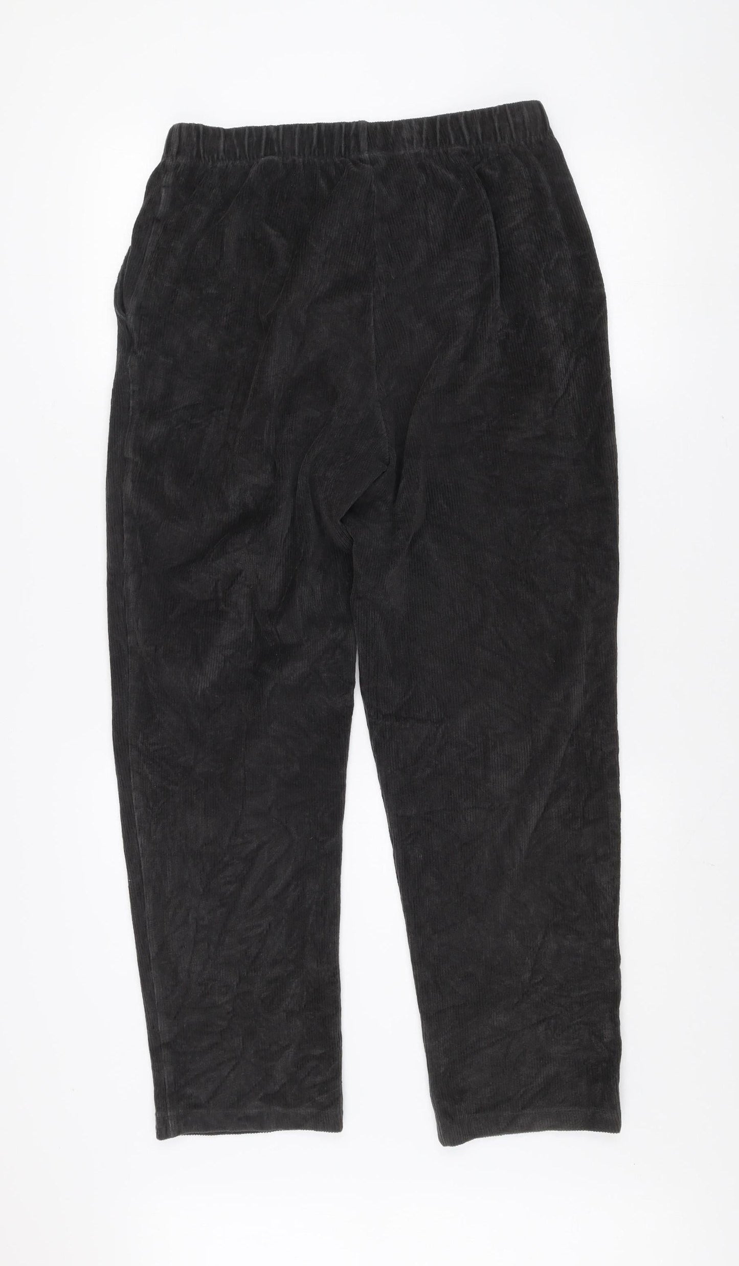 Mens UK Size M Lands' End Regular Fit Casual Black Trousers
