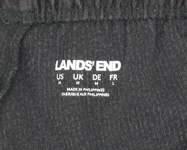 Mens UK Size M Lands' End Regular Fit Casual Black Trousers