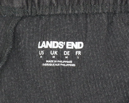 Mens UK Size M Lands' End Regular Fit Casual Black Trousers