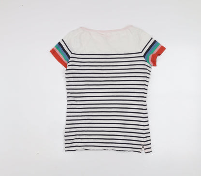 Boden Women’s Multicoloured Striped Boat Neck T-Shirt UK 8