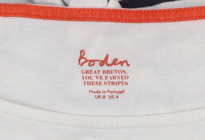Boden Women’s Multicoloured Striped Boat Neck T-Shirt UK 8