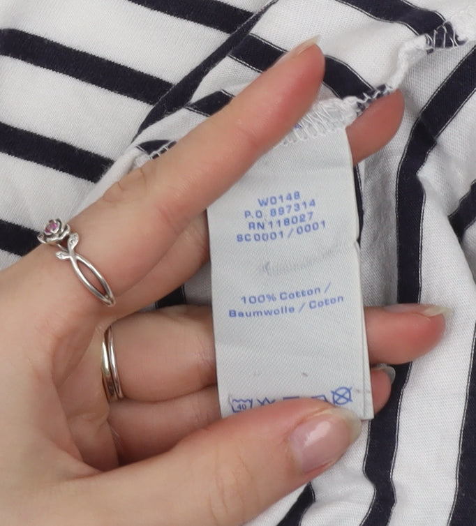 Boden Women’s Multicoloured Striped Boat Neck T-Shirt UK 8