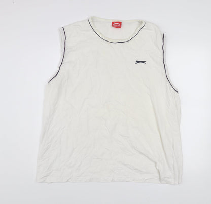 Slazenger Men's White 3XL Sleeveless Tank Top Activewear Gym Shirt