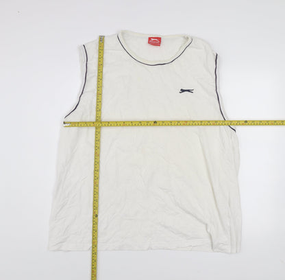 Slazenger Men's White 3XL Sleeveless Tank Top Activewear Gym Shirt