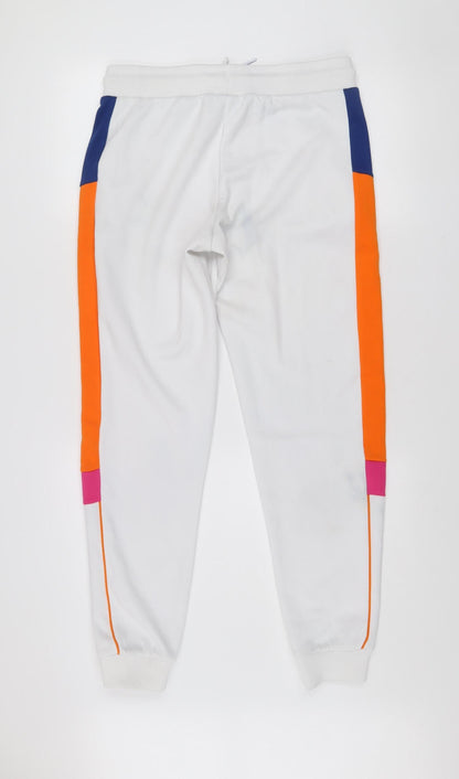 Ellesse Womens White Jogger Trousers Size 10 Colourblock Polyester Gym Pants
