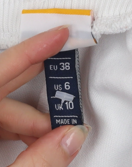 Ellesse Womens White Jogger Trousers Size 10 Colourblock Polyester Gym Pants