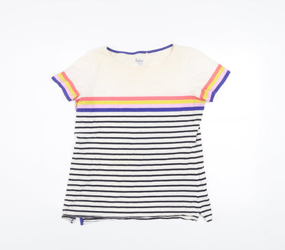 Boden Womens Multicoloured Striped Cotton T-Shirt UK 14