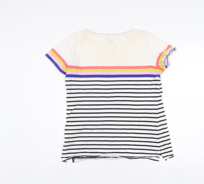 Boden Womens Multicoloured Striped Cotton T-Shirt UK 14
