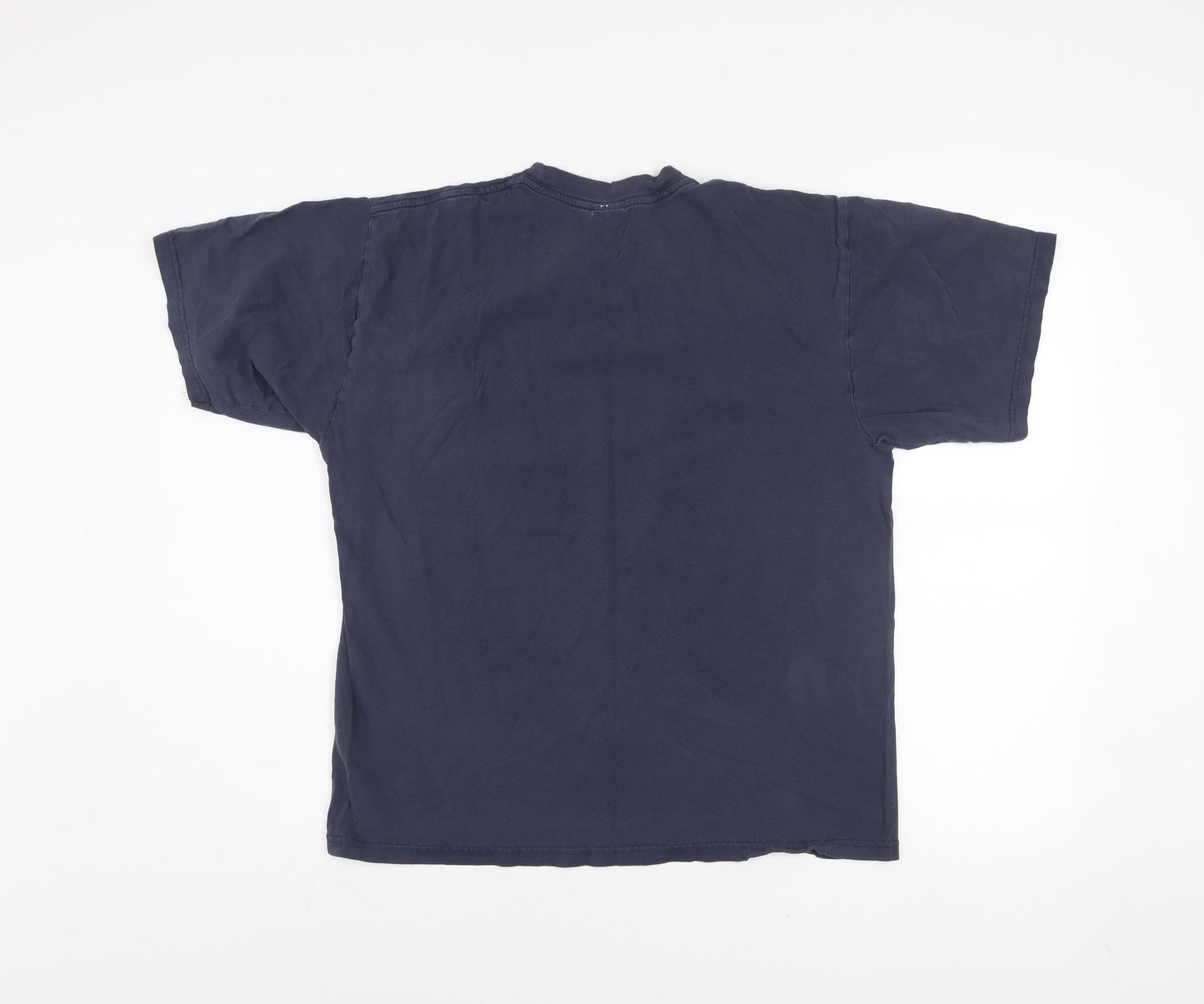 Jerzees Men Blue Vintage Cotton Crew Neck Short Sleeve T-Shirt M