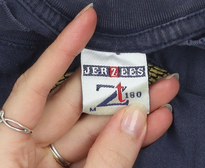 Jerzees Men Blue Vintage Cotton Crew Neck Short Sleeve T-Shirt M