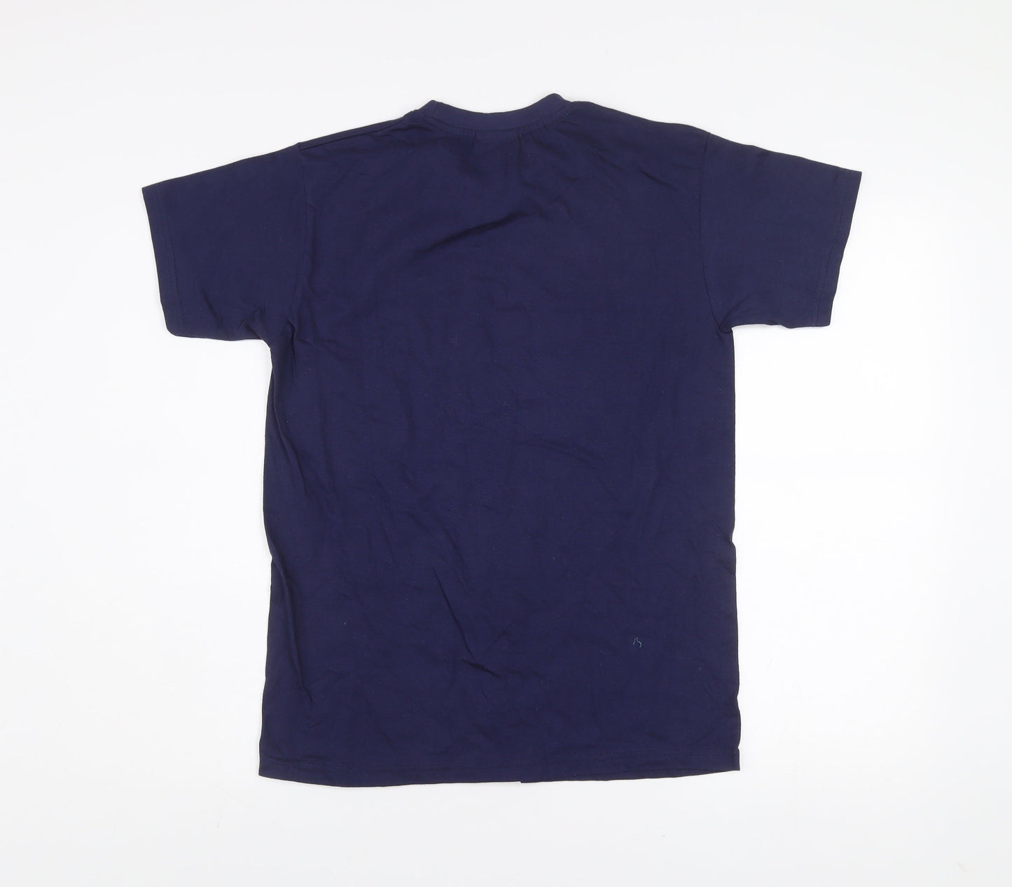 Moomeny Plus Men's Blue Keep Walking Cotton Graphic T-Shirt Size S