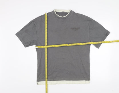 River Island Men's Grey Crew Neck Cotton T-Shirt Size S