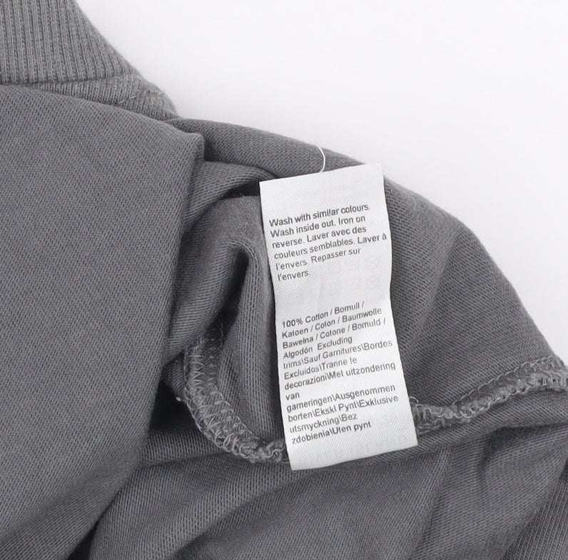 River Island Men's Grey Crew Neck Cotton T-Shirt Size S