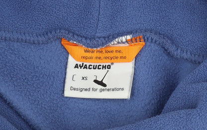 Ayacucho Womens Blue Cayley Pullover Fleece Hoodie XS