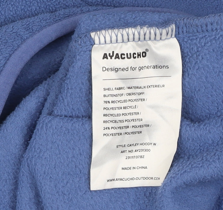 Ayacucho Womens Blue Cayley Pullover Fleece Hoodie XS