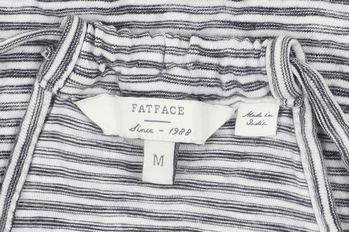 FatFace Women’s Grey Striped Cotton Spaghetti Strap Tank Top M