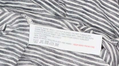 FatFace Women’s Grey Striped Cotton Spaghetti Strap Tank Top M