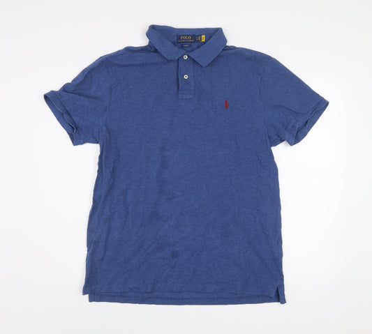Polo Ralph Lauren Men's Blue Slim Fit Cotton Short Sleeve Polo Shirt XL