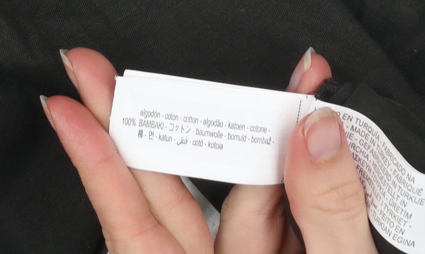 Zara Men Black Cotton Crew Neck Short Sleeve Regular Fit T-Shirt Size S