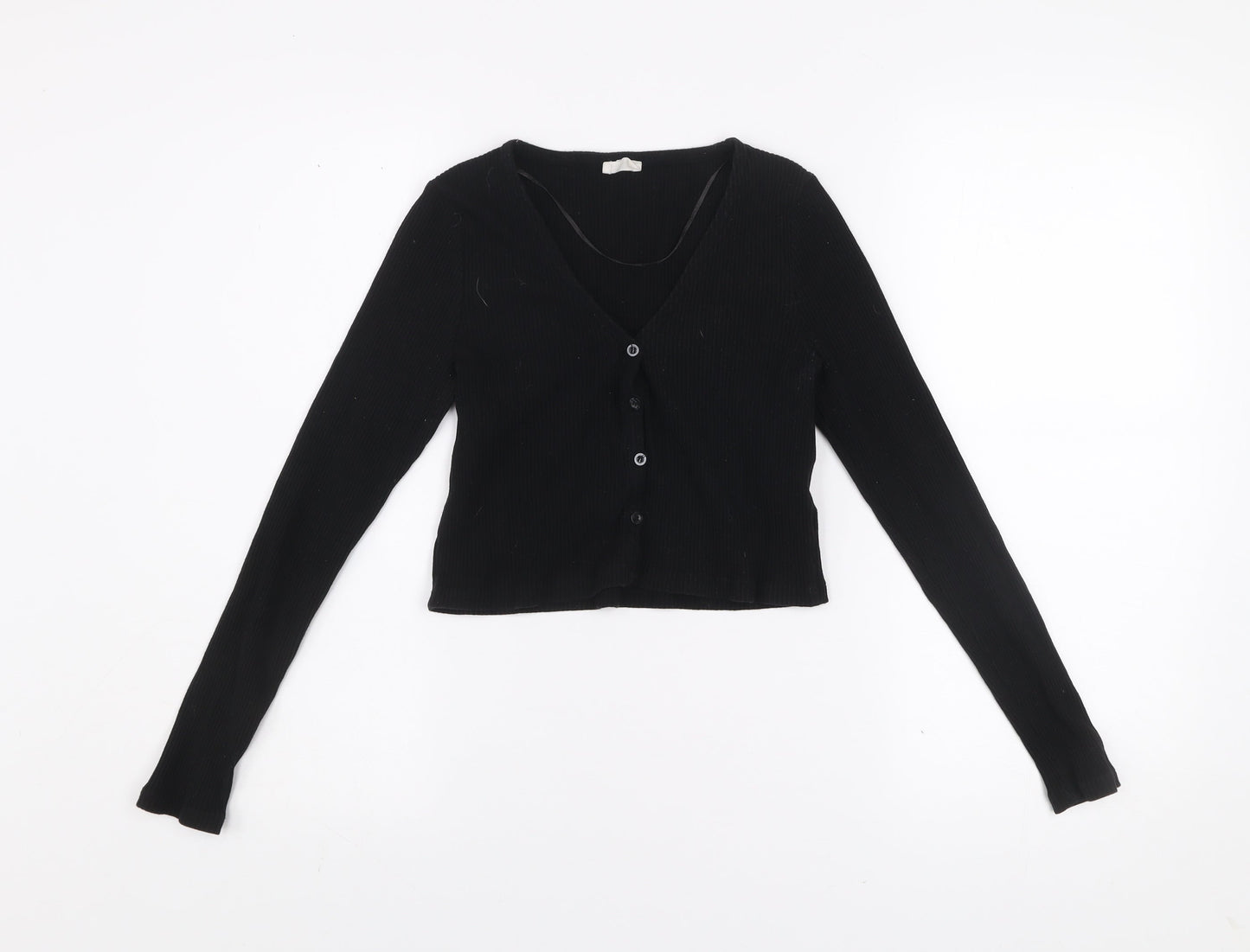 Cotton On Women’s Black V-Neck Button Cardigan XS