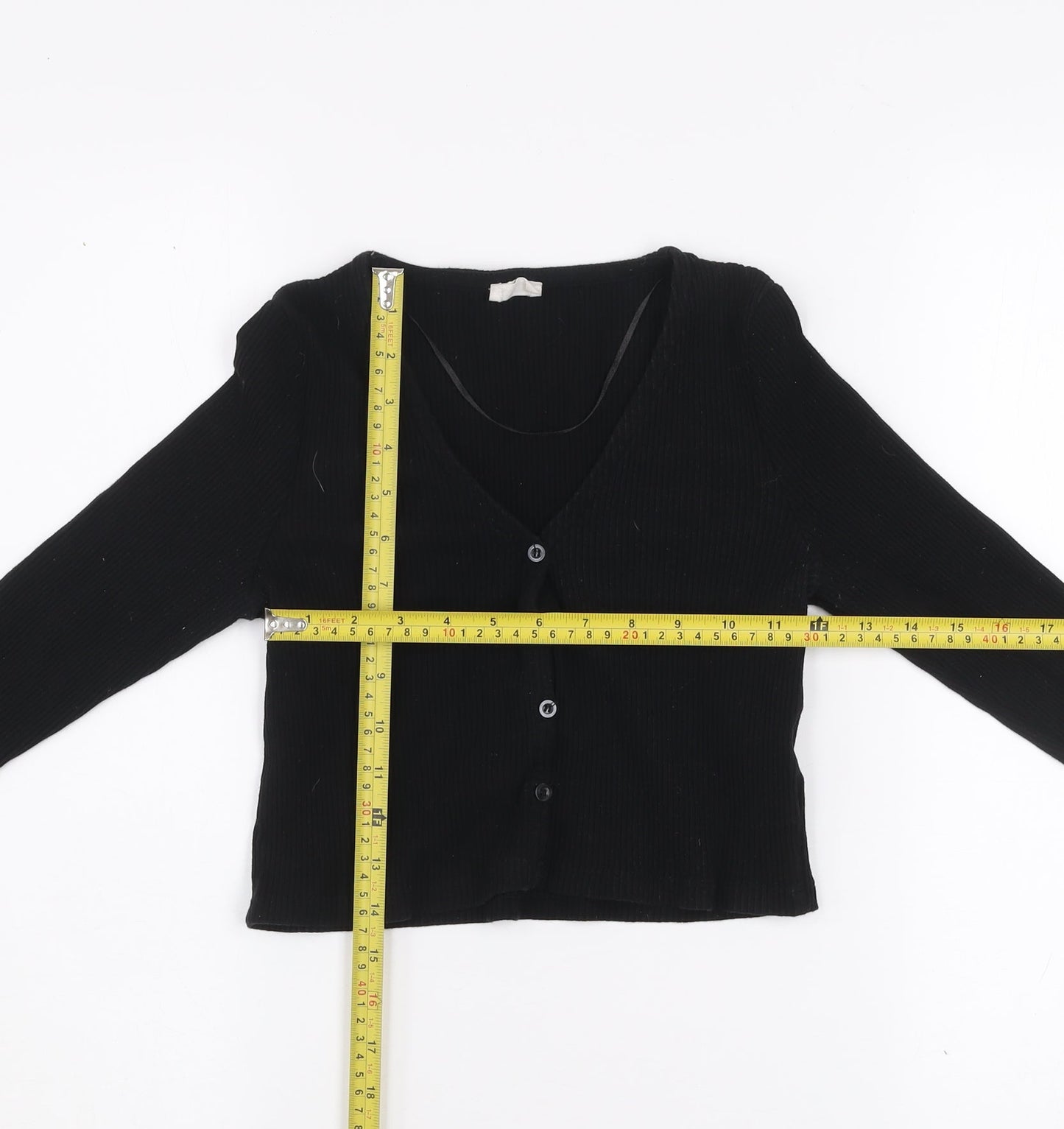 Cotton On Women’s Black V-Neck Button Cardigan XS