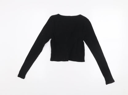 Cotton On Women’s Black V-Neck Button Cardigan XS