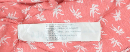 Fat Face Womens Pink Cotton Tropical Print Short Sleeve T-Shirt Size 8