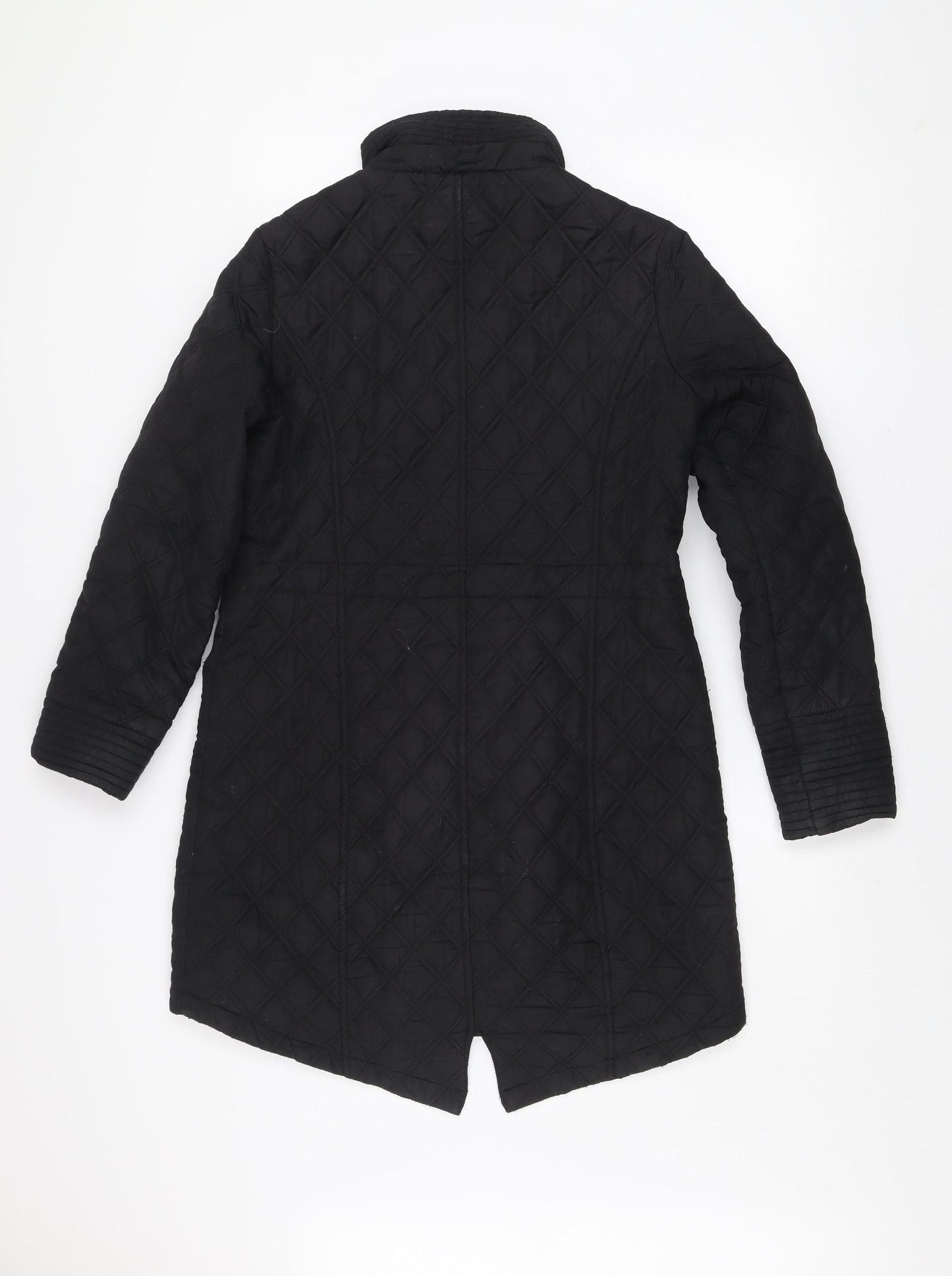 Womens UK Size 8 TU Black Quilted Coat