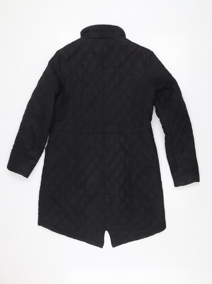 Womens UK Size 8 TU Black Quilted Coat