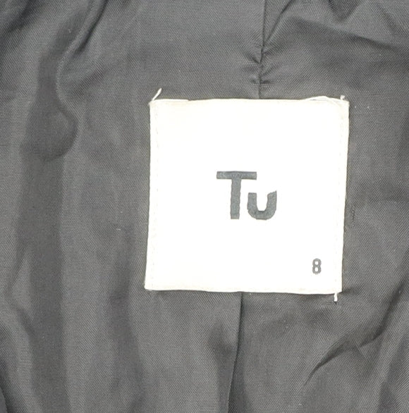 Womens UK Size 8 TU Black Quilted Coat