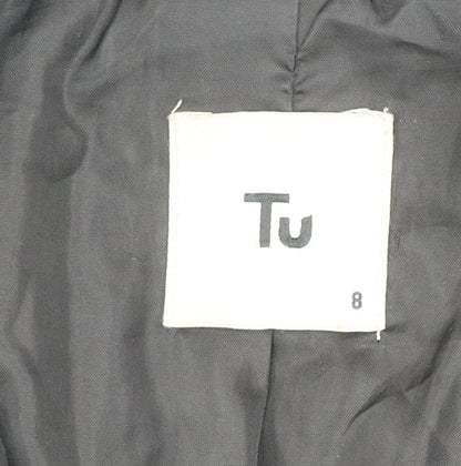 Womens UK Size 8 TU Black Quilted Coat