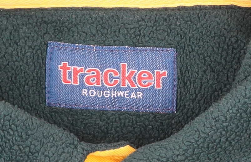 Tracker Mens Green Fleece Henley Sweatshirt Size L Outdoor Warm Top