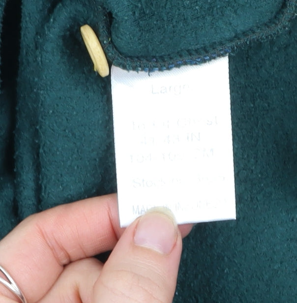 Tracker Mens Green Fleece Henley Sweatshirt Size L Outdoor Warm Top