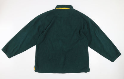 Tracker Mens Green Fleece Henley Sweatshirt Size L Outdoor Warm Top