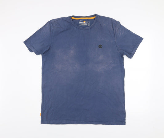 Timberland Men's Blue Regular Fit Cotton T-Shirt Size L